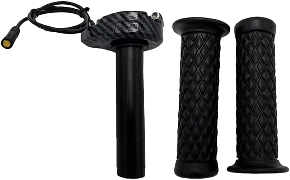 Surron Style Universal Voltage Ebike Hand Grips Full Bar Twist Throttle for Bafang BBS01B BBS02B BBSHD Mid Drive Motor, 12V-90V