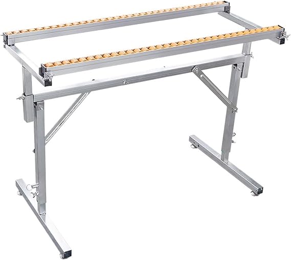 Heavy Duty Adjustable Roller Stand for Table Saws & Planers - Portable Support with Quick-Height Lock for Woodworking & Workshop Use
