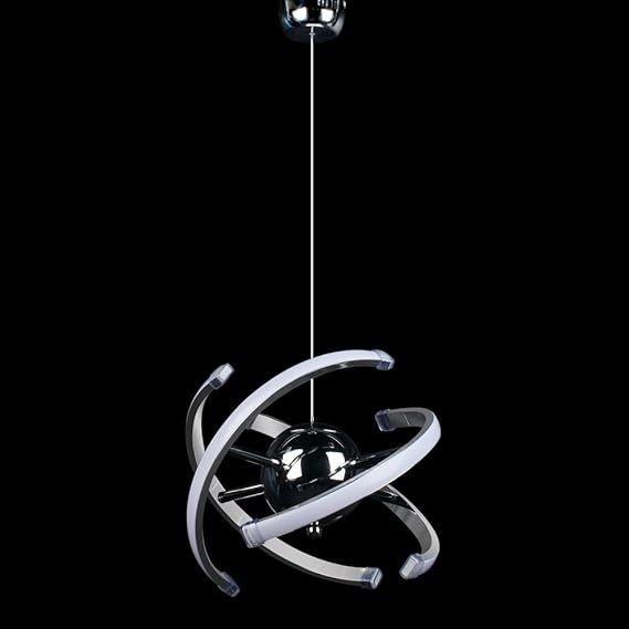 Modern Living Room LED Pendant Lights,Creative Adjustable Kitchen Light Fixture,26W Globe Chrome Ceiling Chandelier for Dining Room,Bedroom,Hall Lighting [Energy Class A++]