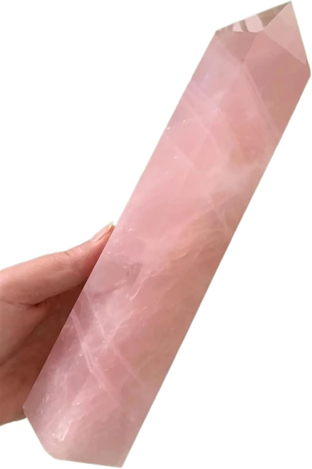 AtkitS Natural rose quartz, obelisk wand, home decoration home decor(1100-1200g)