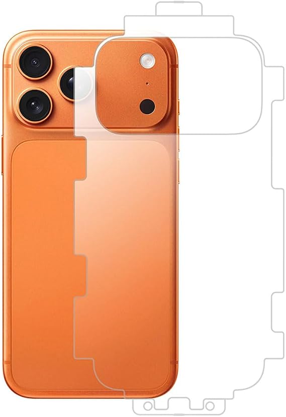 Coverzone İPhone 17 Pro Max İle Uyumlu Yüksek Kalite Full Kaplayan Arka Kasa Jelatin Ekran Koruyucu Şeffaf-Cam