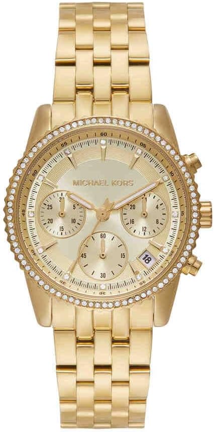 Michael Kors Women's Mini Bryant Chronograph, Gold-Tone Stainless Steel Watch, MK7530