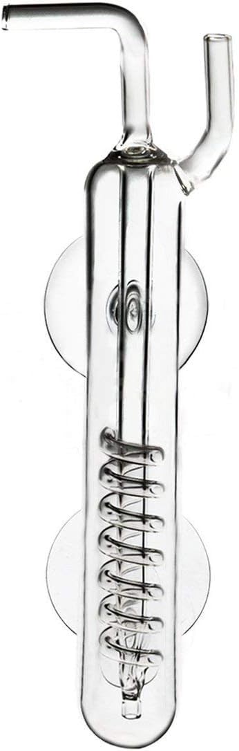 CO2 Diffuser, CO2 Diffuser, Bubble Count, Spiral Crystal Diffuser, Aquarium, Aquarium, Aquatic Plant Additive, High Clarity Glass with Suction Cup
