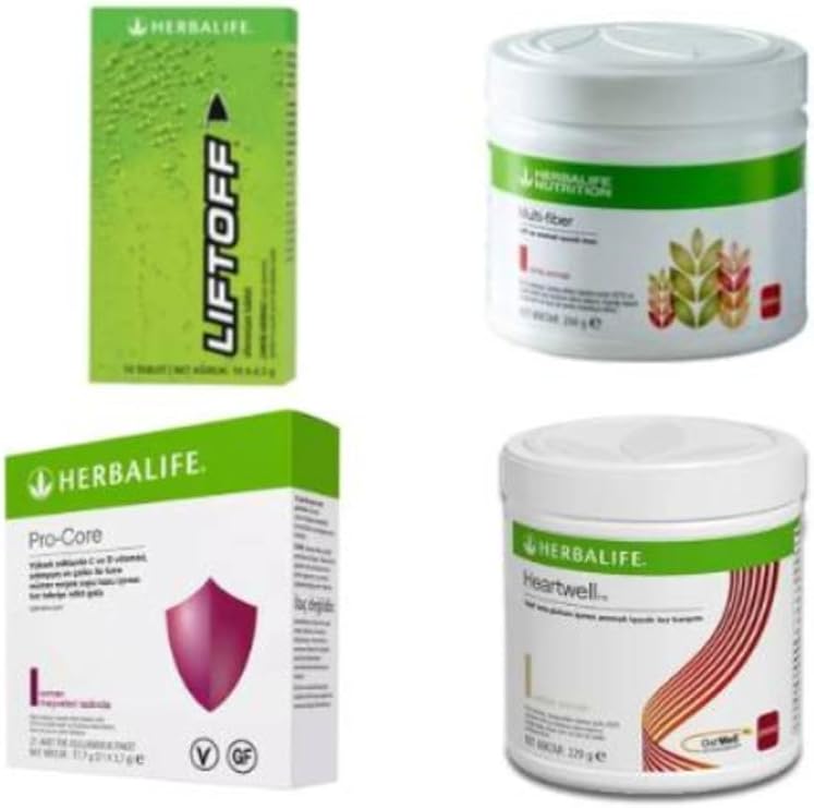 Herbalife Multifiber + Liftoff + Heartwell + Pro-Core 4'lü Ürün Seti, fitanne32