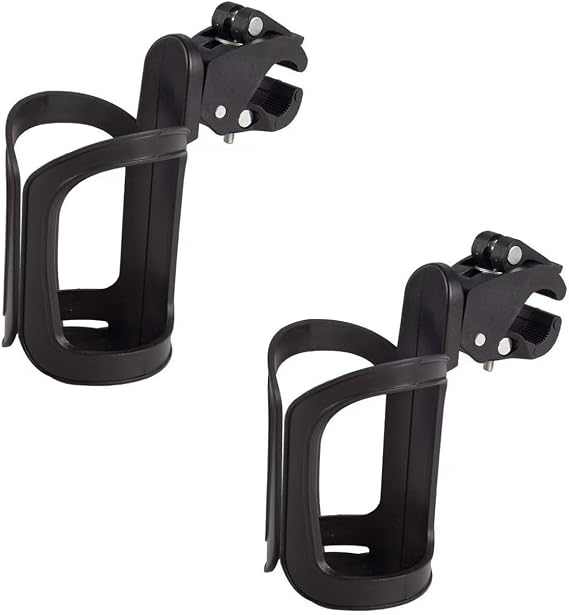 Bike Cup Holder,2 Pack 360°Rotating Stroller Cup Holder,ABS Adjustable Drink Coffee Bottle Organizer for Baby Bottles,Pushchairs,Bicycles Wheelchairs Fast Dismounting Anti-Slip Beverage Holder