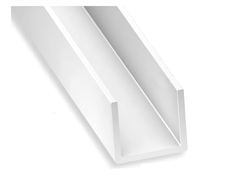 Black & White PVC U Profile Strip 1 Metre (39.37 Inches) UV Resistance INTERNAL Size Ideal for DIY Projects & Professional Use TMW Profiles (White, 25mm)