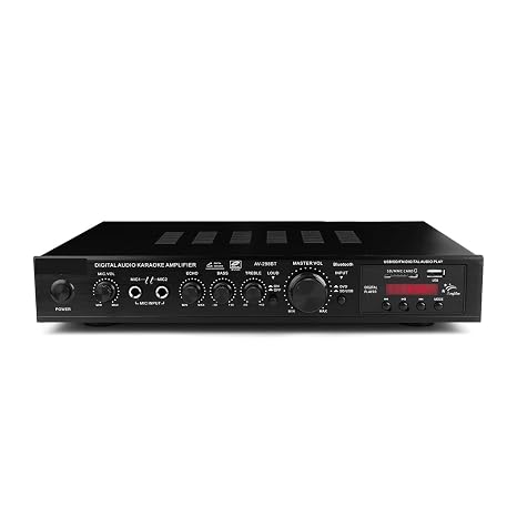 5.1 Amplifier Surround Sound, Bluetooth Amplifier for Hifi Surround Sound System, Led Usb Av Power 298Bt High Resolution Amplificador Player Subwoofer for Car black