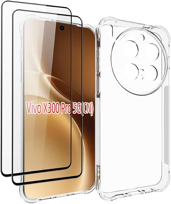 Clear Case Compatible with vivo X300 Ultra, Airbag Protection, Ultra-thin Soft TPU Case with 2 Pack Tempered Glass Screen Protector