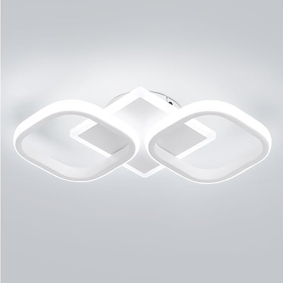 EIDISUNY Modern Ceiling Lights LED 30W White Elegant Square Lamp LED Ceiling Lights Fixture for Indoor Home Hallway Office Kitchen Living Room Bedroom Dining Room - 30W Cool White Light 6000K [Energy Class E]