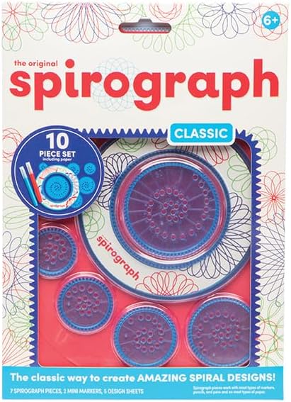 Spirograph 10 Piece Set - Classic | Create Endless Designs | Fun Drawing Set | Create Beautiful & Unusual Patterns | Great Arts & Crafts Activity | for Ages 6+