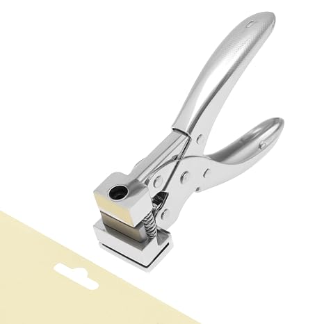 T-Slot Hole Punch Heavy Duty Zinc Alloy Construction Handheld T Slot Shape Hole Punch for ID Cards Plastic Cardstock Cardboard PVC Leather Bag