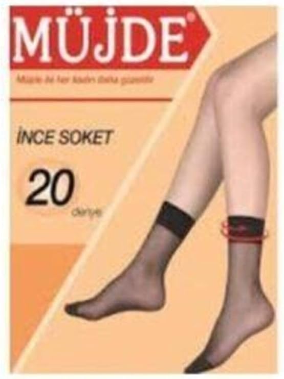 Müjde Kadın Ince Soket Çorap, 6'lı Paket, Siyah