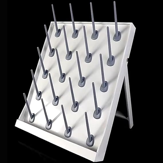 Lab Drying Rack with Holder Detachable Pegs Glassware Drying Draining Rack Desk Top Lab Supply Cleaning Equipment for School Laboratory Utensils (20pegs)