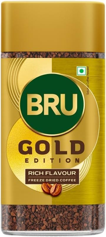 Bru Gold | Premium Freeze Dried Coffee | Arabica & Robusta Blend | Dark Roast | Instant Coffee | 100g