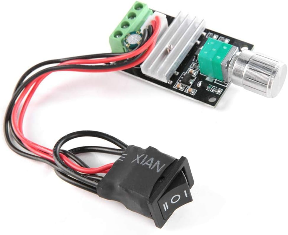 Motor Speed Controller, PWM DC Motor Speed Regulator with Switch, 6-28V 3A PWM DC Regulator, Adjustable Speed Reversible DC Motor Driver Switch
