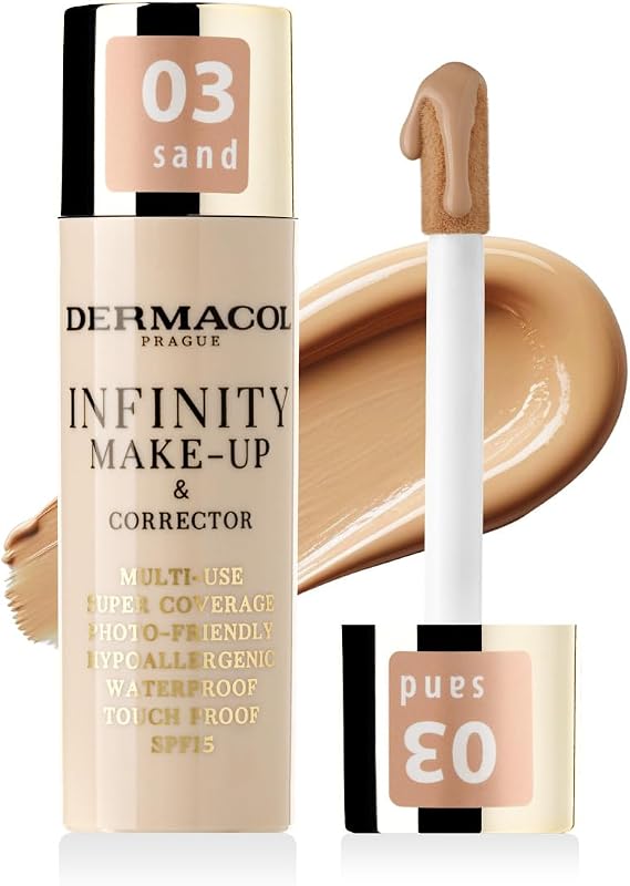 Dermacol Infinity Make-up & Corrector 2-in-1, SPF 15, Shade 03 - Sand