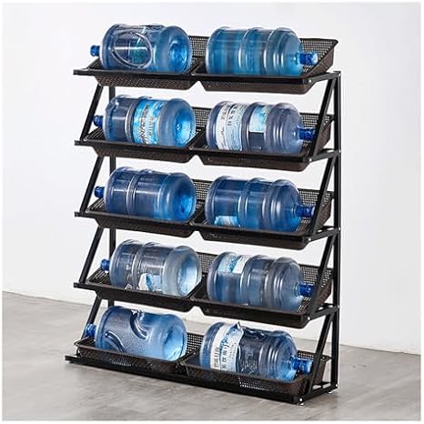 5 Layer Vegetable Fruit Baskets Kitchen Storage Shelf, Large Supermarket Snack Rack Display Stand, Freestanding Retail Store Chip Bag Organizer for Home/Office/Pantry