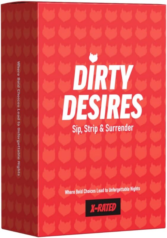 Dirty Desires Sip, Strip & Surrender Couples Card Game, 120 Cards, Adult Party Game