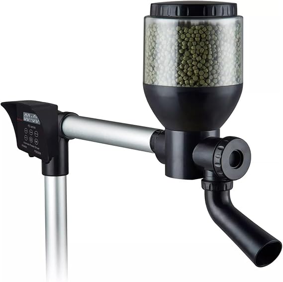 Jebao FD-85 Automatic Fish Feeder - Weatherproof Holiday Fish Feeder Dispenser for Garden Ponds with Koi Fish - 8 Litre Feeding Drum Pond Fish Feeder with LED Display Timer and Manual Fish Feeding