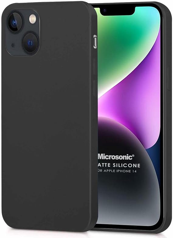 Microsonic Matte Silicone Apple iPhone 14 için Kılıf Siyah [iPhone 14 ile Uyumlu Kılıf - Siyah]