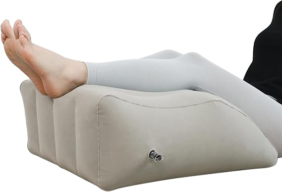 Inflatable Leg Elevation Pillow for Swelling, Wedge Pillow, Grey