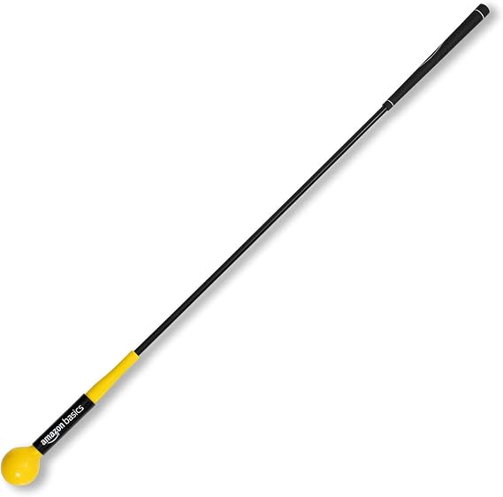 Amazon Basics Golf Swing Trainer to Improve Swing and Warm Up, 122 cm, Black/Yellow