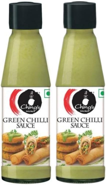 Chings Green Chilli Sauce 190g-(Pack of 2) | Spicy & Tangy Chinese-Style Sauce | Perfect for Cooking & Dipping