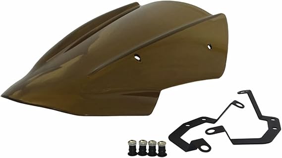 Windscreen Windshield Shield Screen With Bracket Compatible With Kawasaki Z650 2017 2018 2019(Light Smoke)
