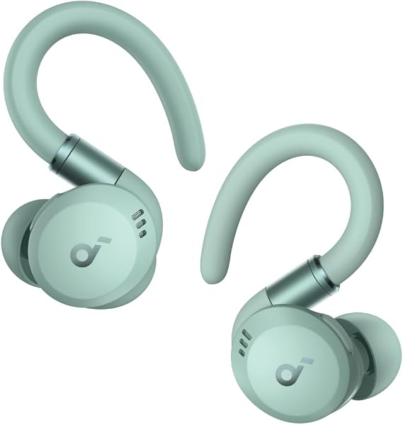 soundcore Sport X20 by Anker, True-Wireless Workout Earbuds, Rotatable & Extendable Ear Hooks, Noise Cancelling, Deep Bass, IP68 Waterproof, Sweatproof, 48H Play, Sport Earbuds for Gym