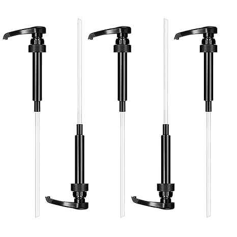 5 Pcs Coffee Syrup Pump, 750ML Reusable Pump Bottle Dispenser, Durable Coffee Syrups Pumps, Syrup Pumps Dispenser for Home, Cafes and Drinking Houses Black Dispenser