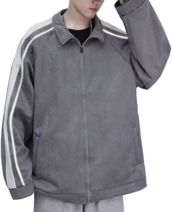 NITRY Men Jacket Men Classic Trend All-Match Long Sleeve Jacket Men Casual Fashion Transition Jacket Men Youth Personality Vintage Outdoor Jacket