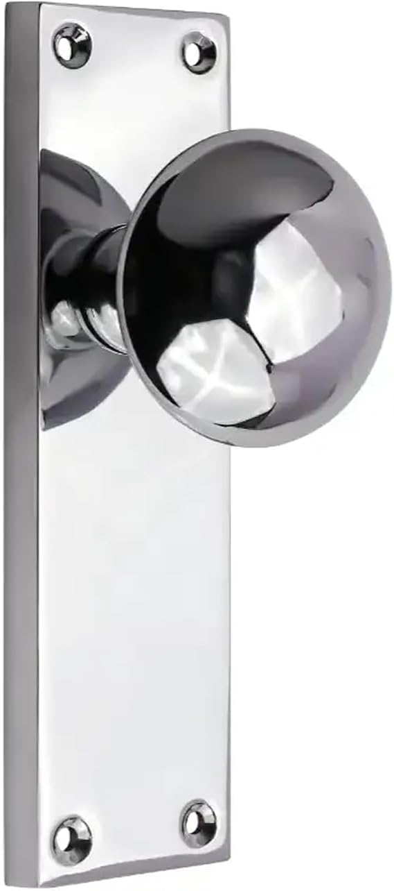 Designer Levers Victorian Knob on Latch Backplate Polished Chrome