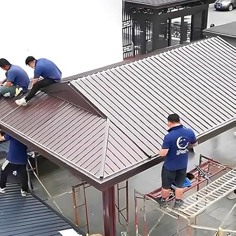 Corrugated Roofing Sheets, Metal Aluminum Roofing Panels for Outdoor Waterproof Cladding and Shed Siding, 10 to 20 ft Lengths
