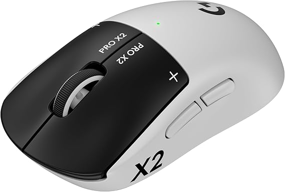 Logitech PRO X2 Superstrike Lightspeed kablosuz oyun faresi, ultra hızlı performans, ultra hafif (61 g), özelleştirilebilir Click Haptics, USB-C Şarj, PC/Mac/Dizüstü Bilgisayar için - Beyaz