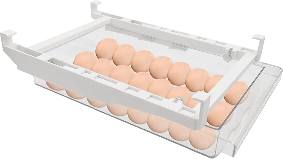 Expandable Egg Drawer for Refrigerator, 18 Egg Space, Organizer Suitable for Most Refrigerators [Energy Class A+++]