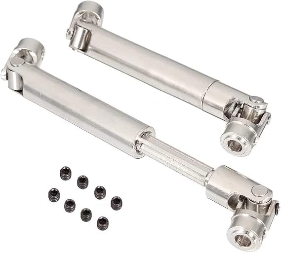 2 Pack Universal Stainless Steel Centre Drive Shaft Dogbone 110mm-155mm Upgrade Fit for Tamiay RC4WD D90 SCX10 SCX0016 Off-Road RC Crawlers Car
