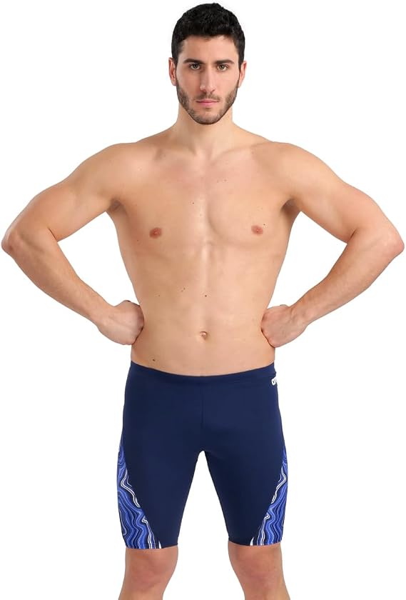 ARENA Men's Performance Men's Marbled Swim Jammer Swim Trunks (Pack of 1)