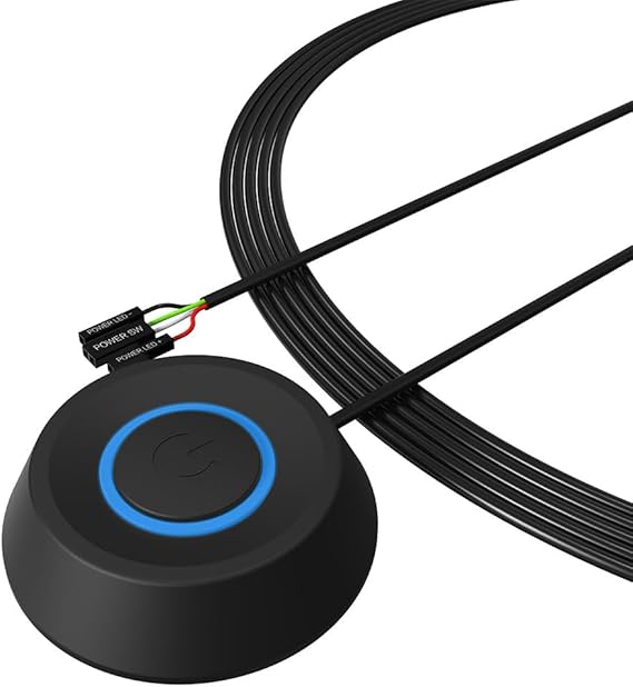 DKE PC Power Button Desktop PC Computer Case Power Switch On Off HDD Push Computer Host Button Supply with 2m Cable