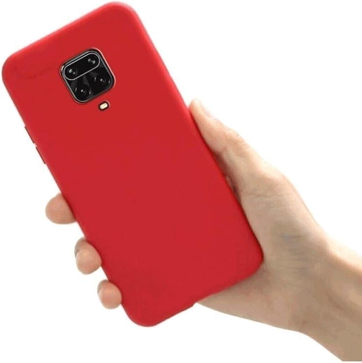 Xiaomi Redmi Note 9 Pro Max İle Uyumlu Kılıf Kamera Korumalı Silikon Ruber Arka Kapak Kırmızı