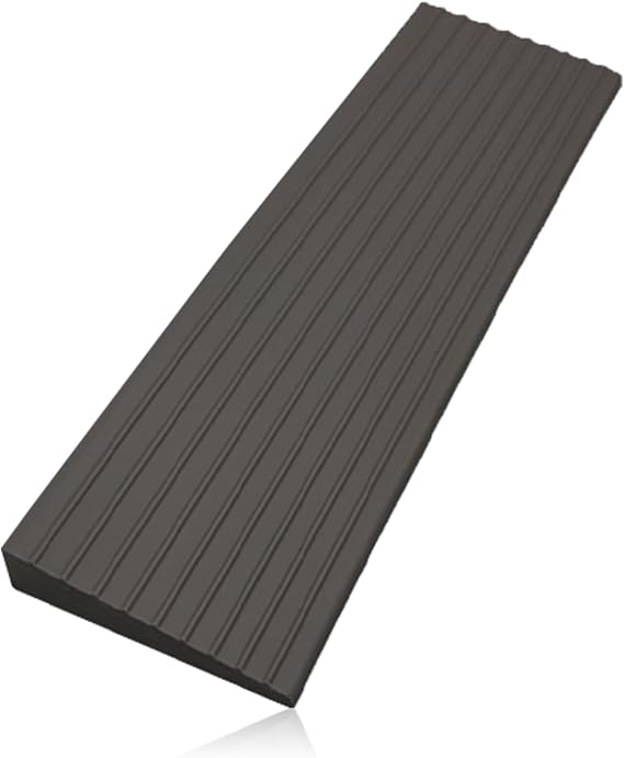 Rubber Threshold Ramps,Self-Adhesive Wheelchair Ramp,Non-Slip Floor Transition Strip,Cuttable Door Edging Trim Ramps for Doorways,Sweeper,Power Scooters,Stroller,Robot Vacuum,1cm(H) x1m(L),Black