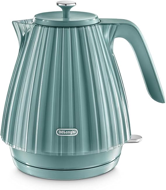 De'Longhi Ballerina Electric Kettle, 360° Swivel Base, Water Level Indicator, Cord Storage, KBD3001.GR, 3000 W, UK PLUG, Green