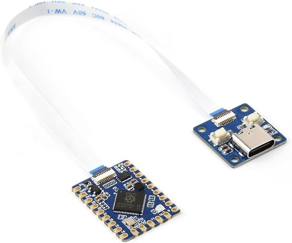 RP2350-Tiny Microcontroller Development Board Kit, Based on Raspberry Pi RP2350 Dual Core & Dual Architecture Chip with USB Port Adapter + FPC Cable