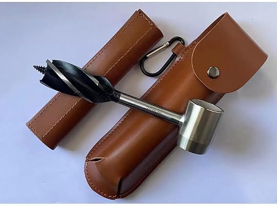 Bushcraft Settlers Tool Survival Manual Drill Wrench - Bush Craft Gear and Equipment Scotch Eye Wood Drill Peg and Manual Hole Maker Multitool for Camping, Bushcrafting and Outdoor Backpacking