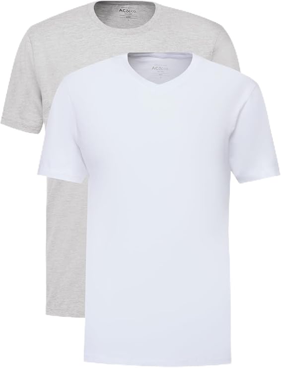 AC&Co/Altınyıldız Classics Erkek 2'li Paket Slim Fit Dar Kesim Pamuklu Basic Tişört