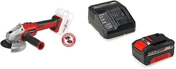Einhell AXXIO 18/125 Q - Solo, Akülü Avuç Taşlama ve Einhell 18V 4,0 Ah PXC Starter Kit (Başlangıç Seti)
