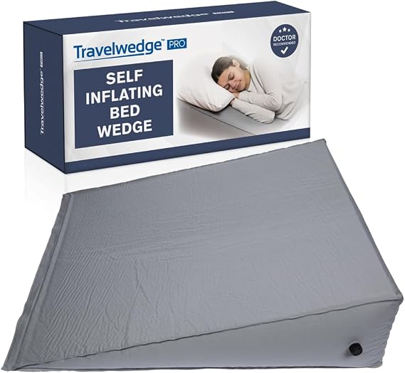 Self-Inflating Bed Wedge Pillow for Travel, PRO, 22 Inch