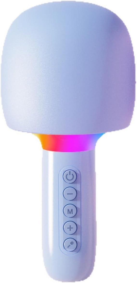 Wireless Bluetooth Karaoke Microphone with Speaker, Portable Handheld Singing Mic Machine with RGB Lights, 5 Sound Effects, AUX Jack for Phone Tablet Laptop (Blue)