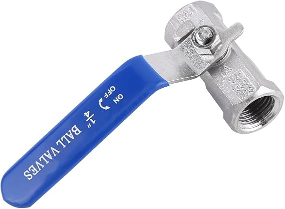 Female Threaded BSP Ball Valve, 1pcs 1/4" Stainless Steel Reduced Port Pipe Ball Valve SS304 Thread Ball Valve for Industrial Uses(1/4"(2 Points))