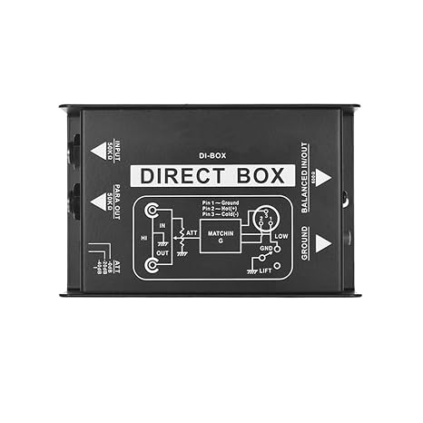 1 Pcs Audio Converter Single Channel DI-Box Passive DIRECT BOX DI-Box Metal Direct Injection Audio Box Audio Isolator