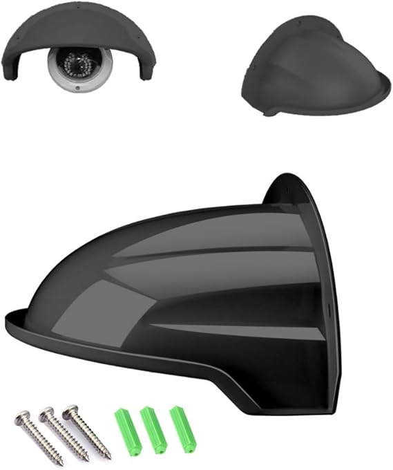 Universal Sun Rain Shade Camera Cover Shield Wall Mount Bracket Case Compatible withNest/Ring/Arlo/Dome/Bullet Outdoor Security Camera Protection Case (Black)